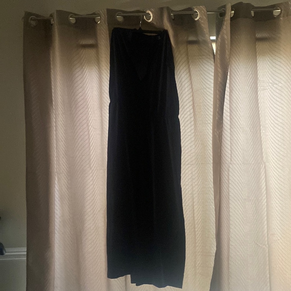 Plus size Wide leg jumpsuit without belt blue